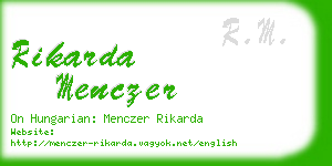 rikarda menczer business card